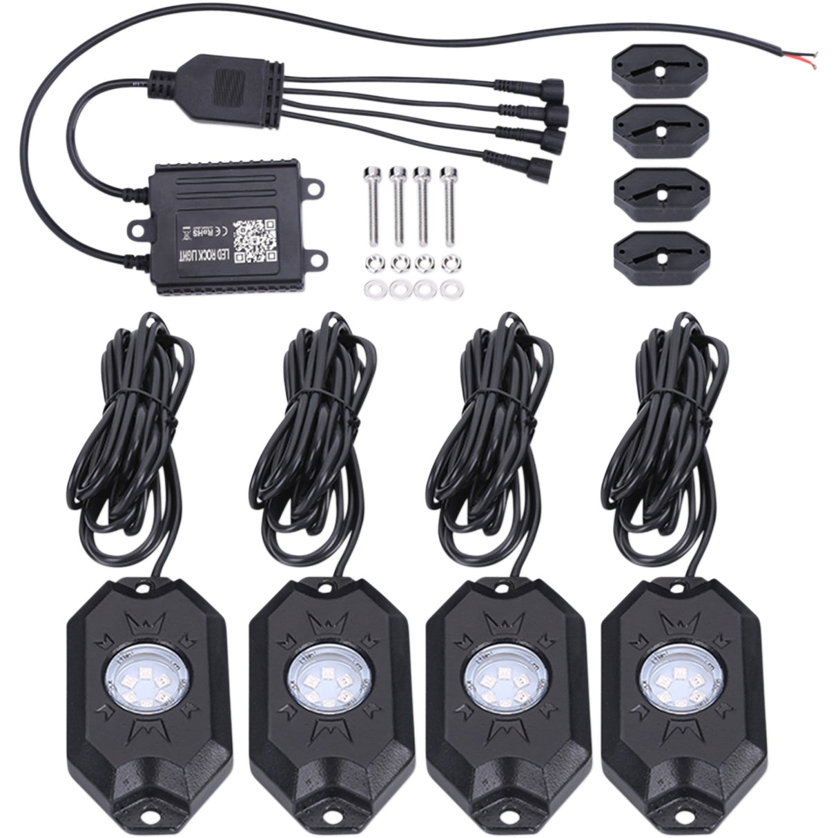 BRITE-LITES 2040-2341 BL-RGBROCK4 RGB & Bluetooth LED Rock Light Kit LED Rock Light Kit
