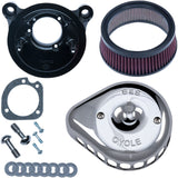 S&S Cycle Mini Teardrop Stealth Air Cleaner Kit Chrome - 170-0441 For Harley Motorcycles 2001-2017