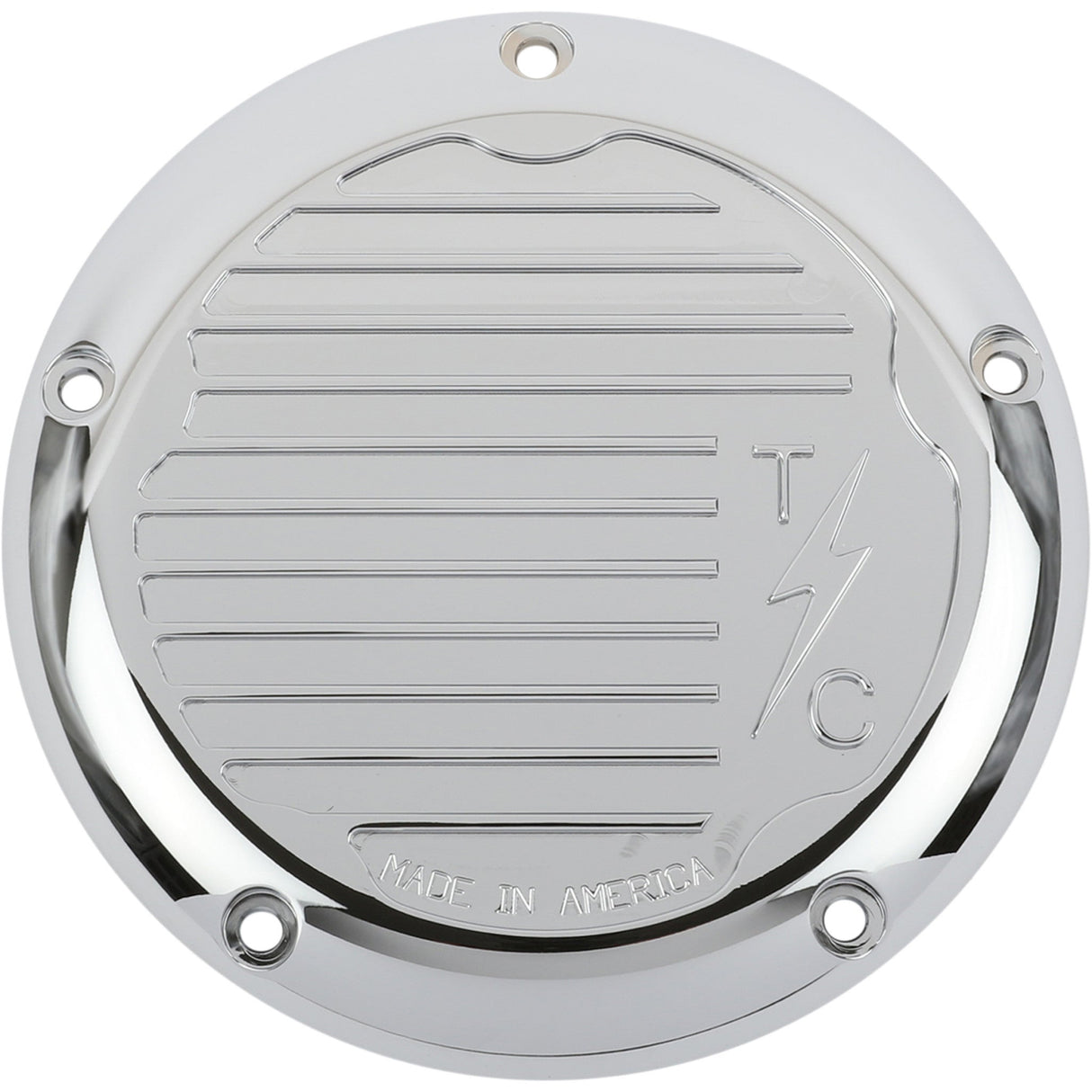 Thrashin Supply CO. Derby Cover Finned Chrome 5 Hole - TSC-3017-3 For Harley Touring 2015-2025