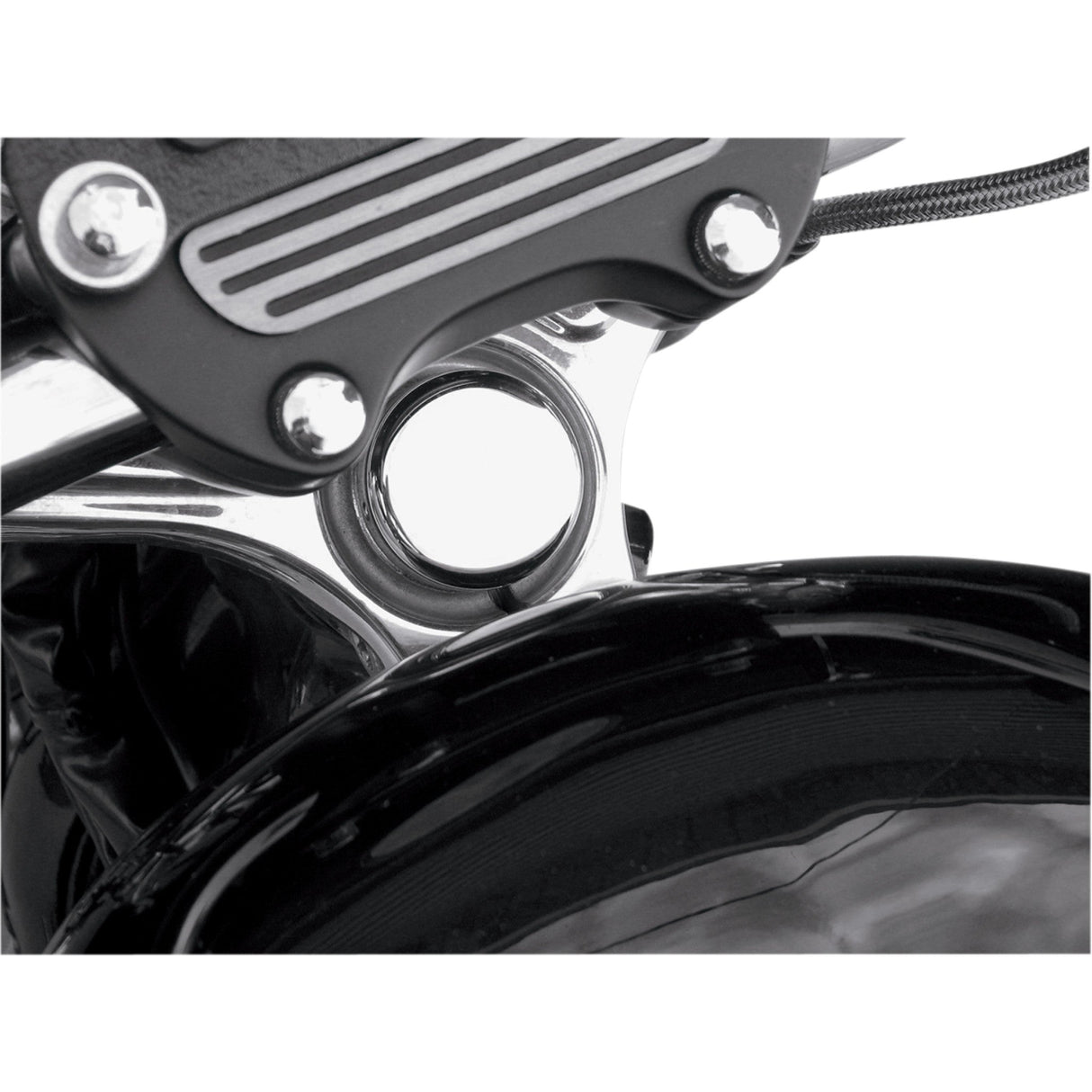 DRAG SPECIALTIES 0410-0100 Steering Stem Bolt Cover 39 mm - chrome - '99-'17 fxd | '87-'09 xl