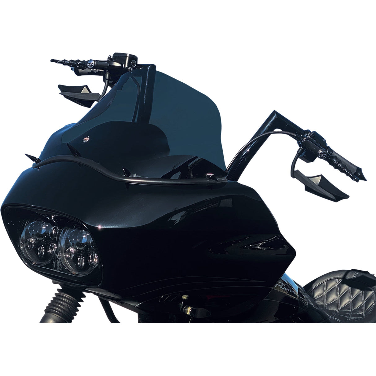 FAT Baggers INC. 1-1/2" EZ Install Flat Top Handlebar 16" Black - 607016-B For Harley Touring 2008-2016