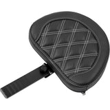 Saddlemen Roadsofa™ Lattice Stitch Seat With Backrest Carbon Fiber White Stitch - 823-07-206B6 For Harley Touring 2023-2026