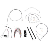 Burly Brand Complete Stainless Braided Handlebar Cable Brake Line Kit - B30-1095 For Harley Touring 2008-2013