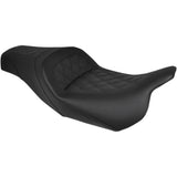 Saddlemen Slim Lattice Stitched Seat Black Lattice Stitch - 808-07B-162 For Harley Touring 2008-2025