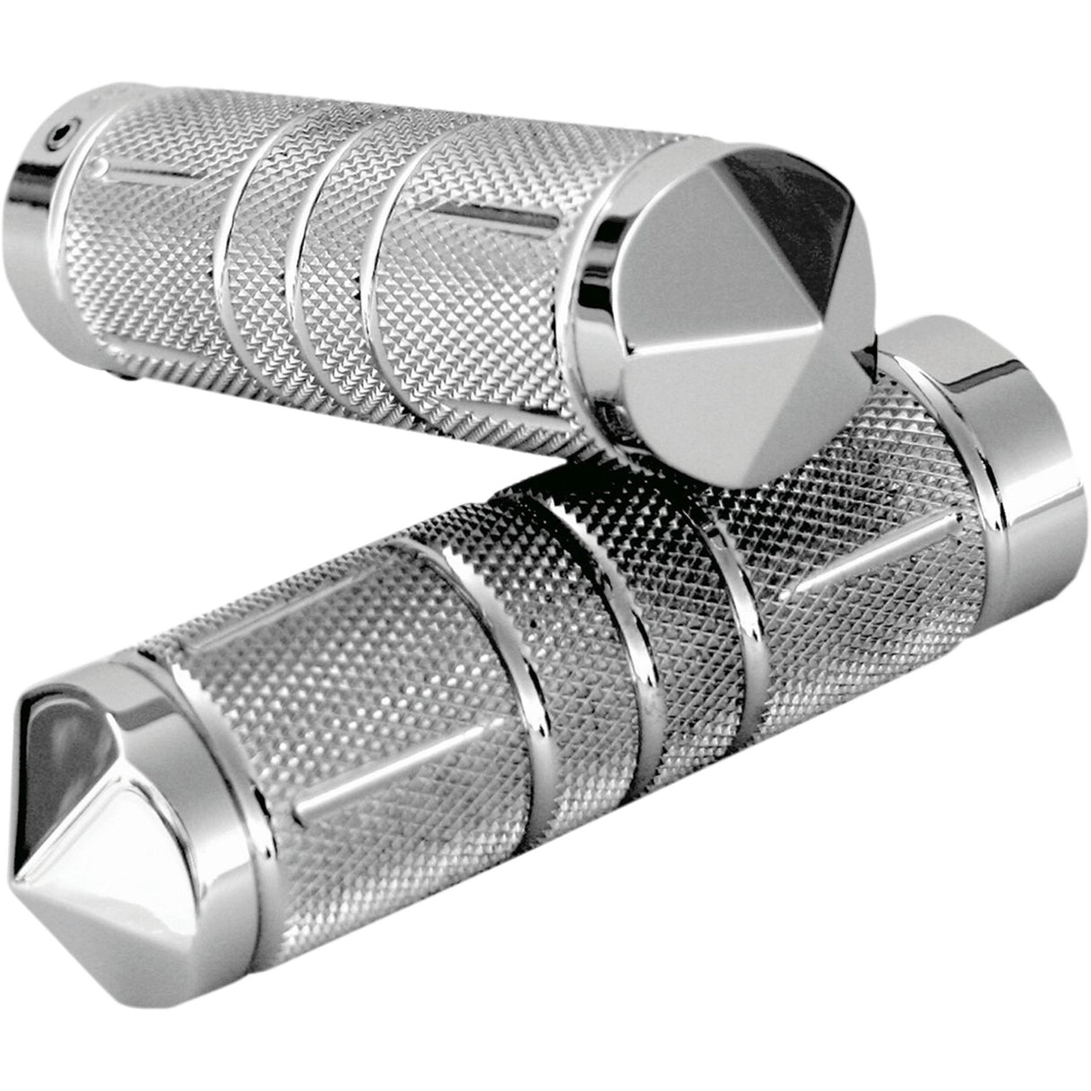 Accutronix Knurled Diamond Custom Grips TBW Chrome - GR101-SKIC For Harley Motorcycles 2008-2024