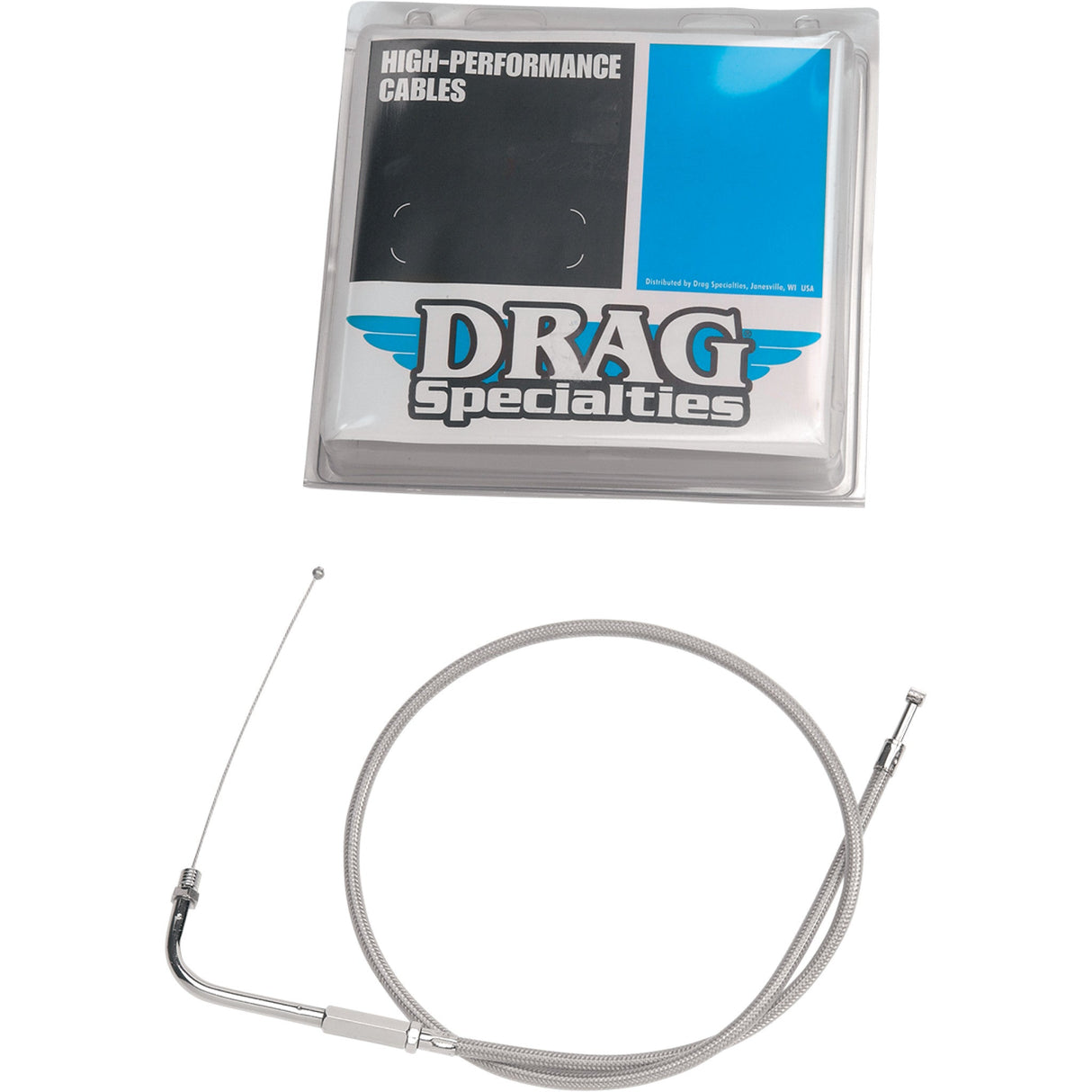 DRAG SPECIALTIES 0651-0244 Stainless Braided Idle Cable 38"