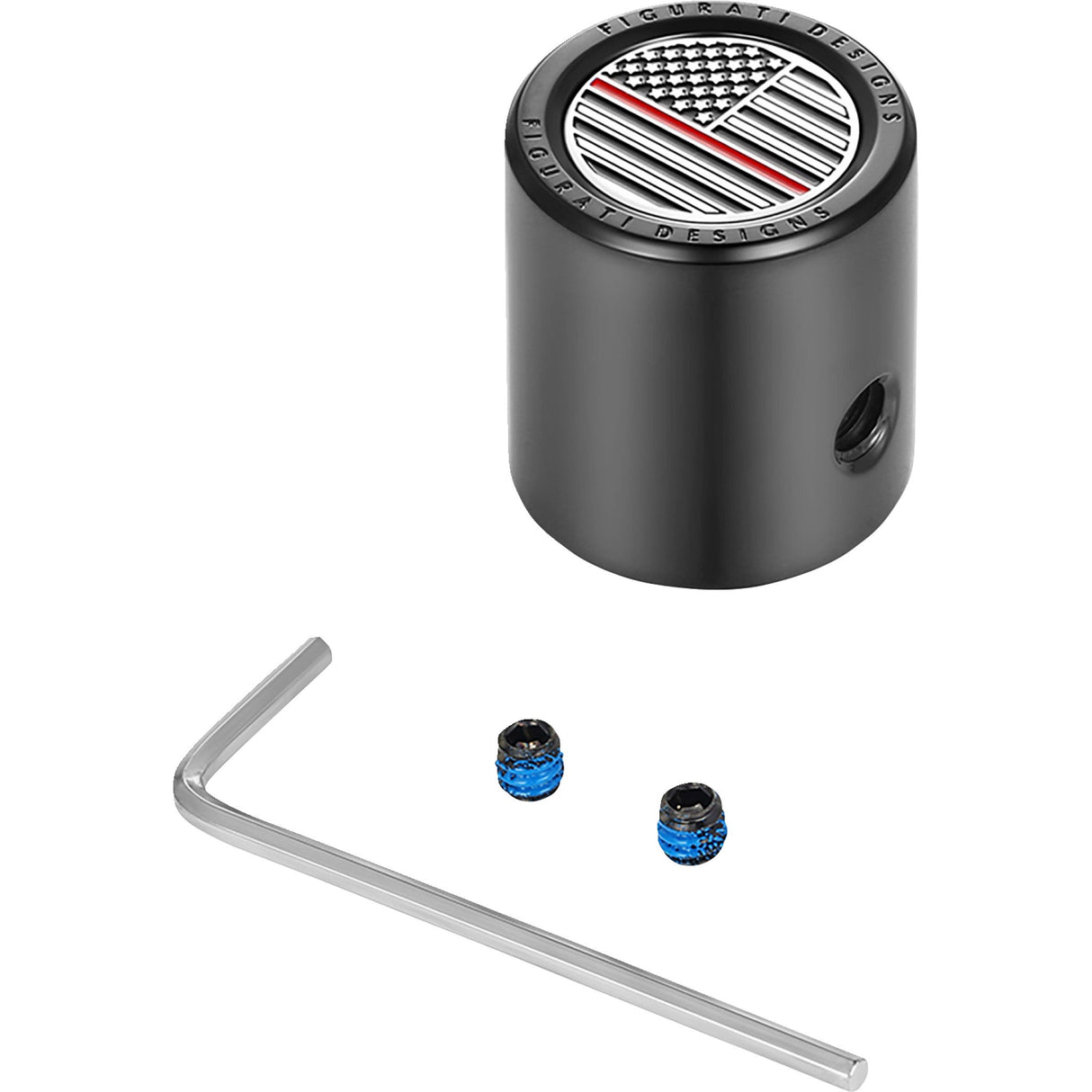 Figurati Designs Heel-Toe Shifter Cover Red Line American Flag Black - FD75-HTSC-BLK For Harley Motorcycles 1982-2022