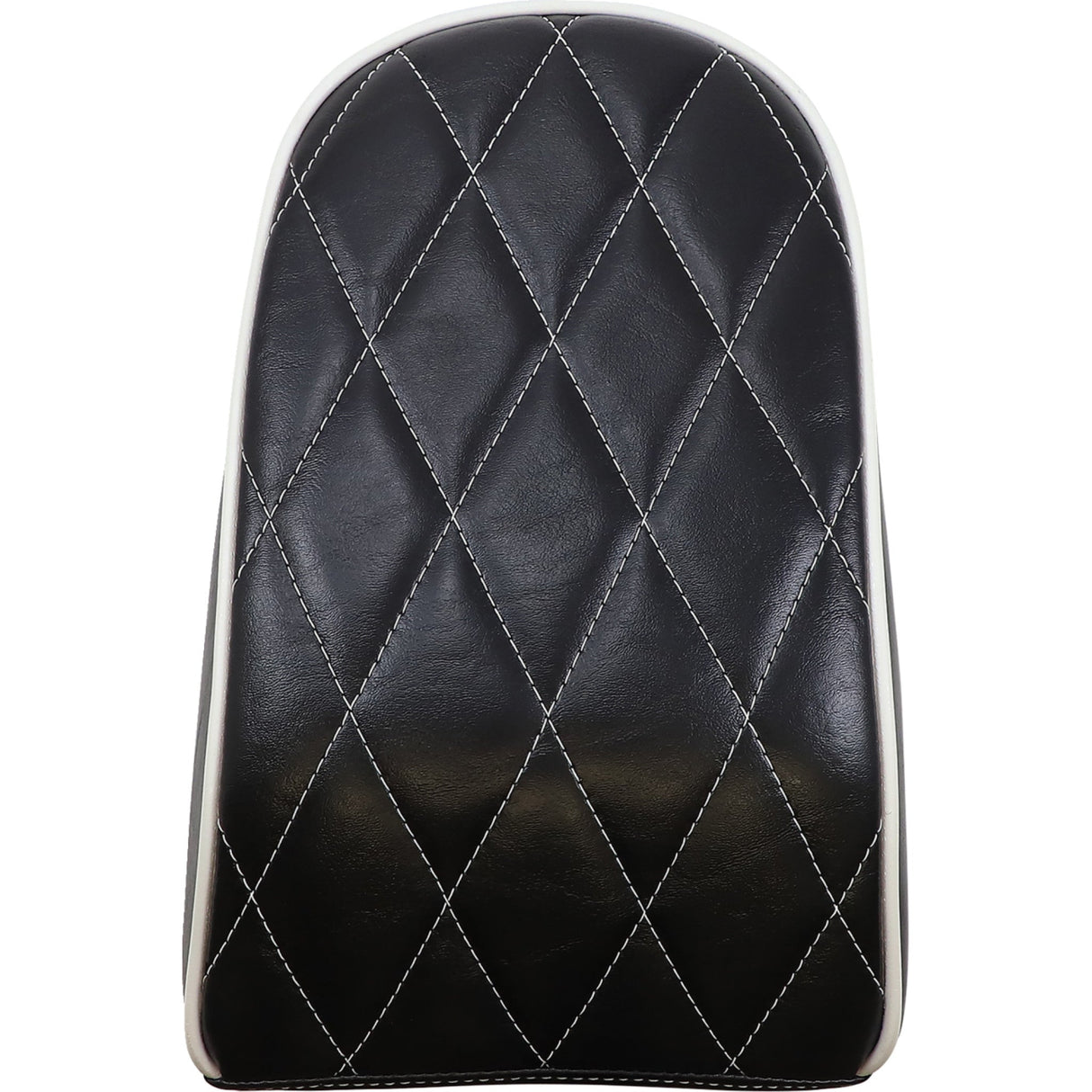 LePera Bare Bones Series Pillion Pad — Diamond Stitch White Piping Diamond Black With White Stitch Flfb S - LYO-007PDMWTP For Harley Softail 2018-2023