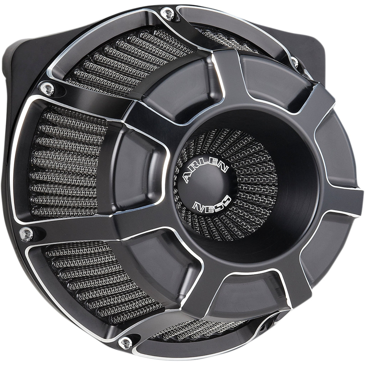 Arlen Ness Inverted Series Air Cleaner Kit — Beveled Black - 18-919 For Harley Motorcycles 2017-2025