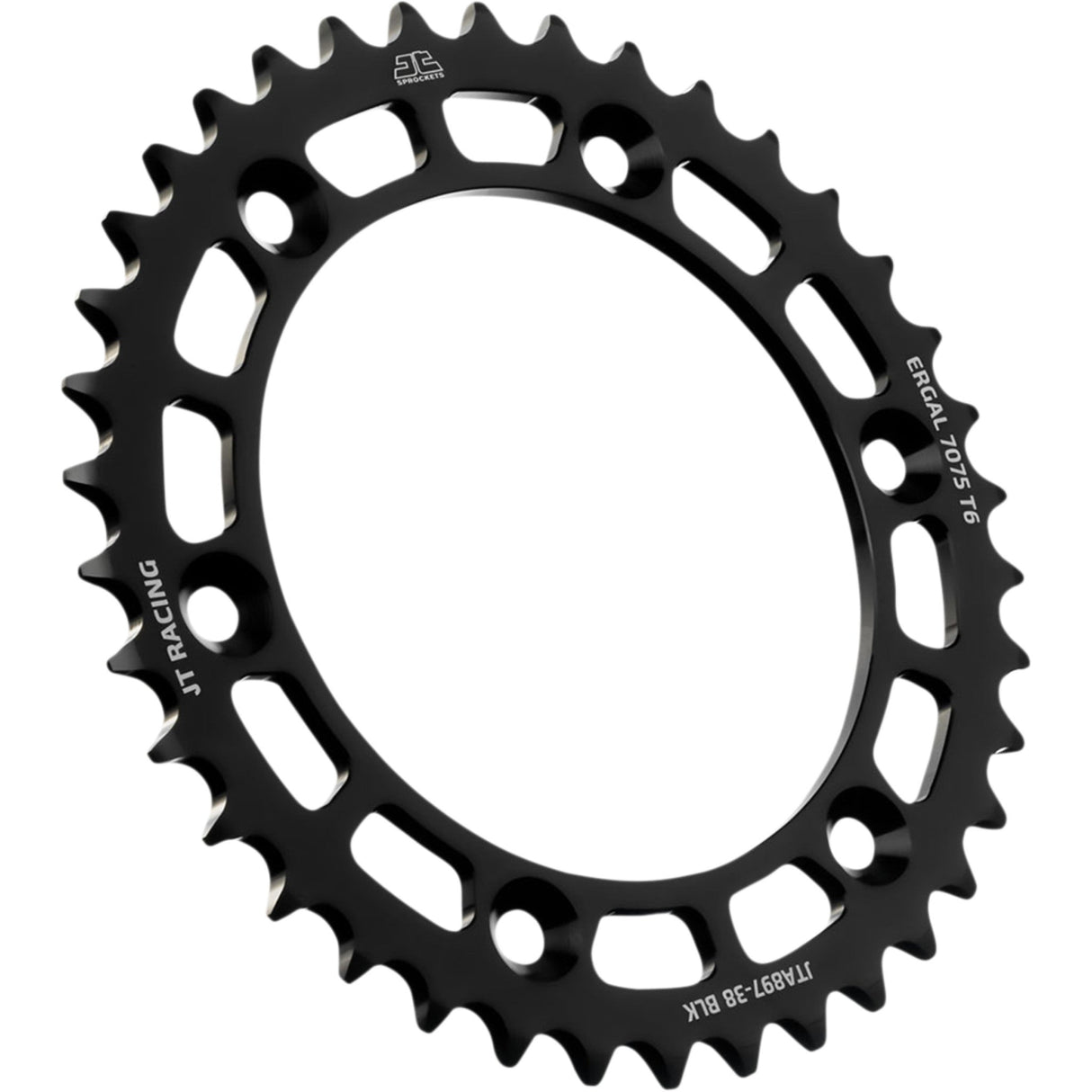 JT Sprockets RaceLite Aluminum Rear Sprocket Black 38-Tooth - JTA897.38BLK For Husaberg Dirt Bikes 2000-2003 | Husqvarna FC 250 2014-2021