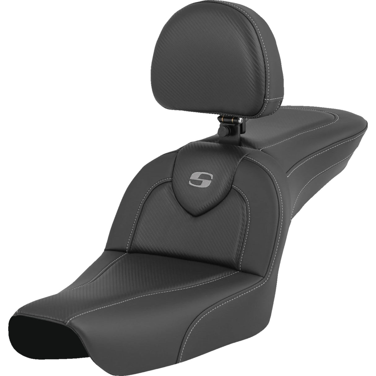 Saddlemen RoadSofa™ Seat Carbon Fiber With Driver Backrest - 804-05-185BR For Harley Dyna Wide Glide 2004-2005