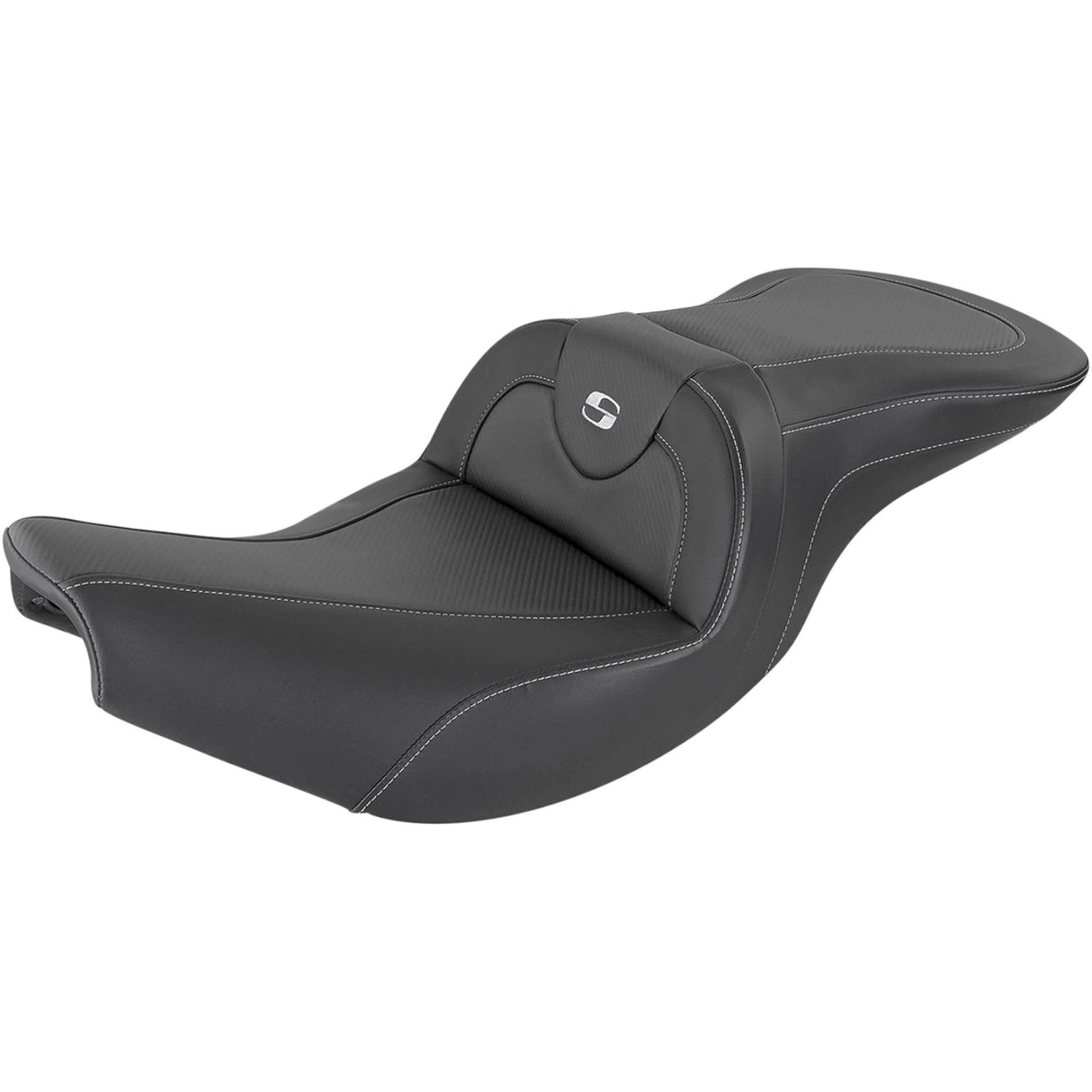 SADDLEMEN 0810-2241 I14-07-185 Roadsofa™ Carbon Fiber Seat Roadsofa™ Seat - Carbon Fiber - Without Backrest - Black - Indian