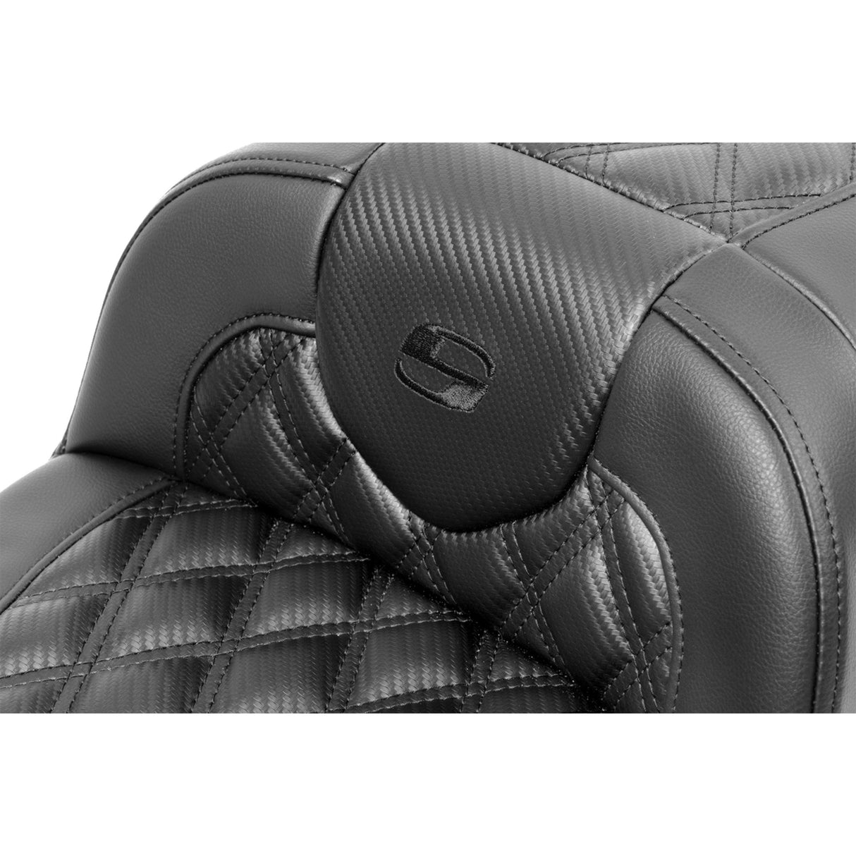 Saddlemen Roadsofa™ Extended Reach Seat Without Backrest Carbon Fiber Lattice Stitch - 823-07-20700 For Harley Touring 2023-2026