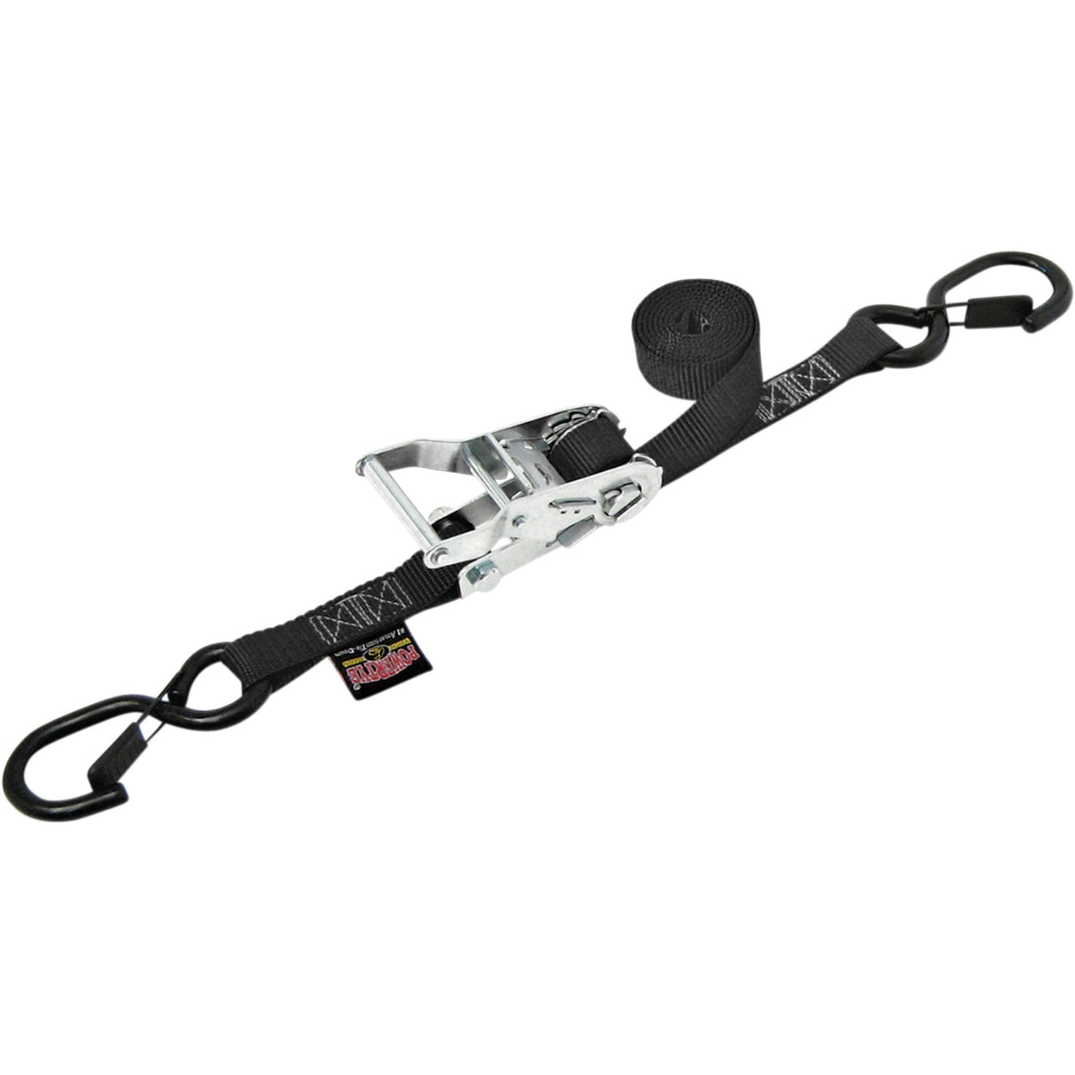 POWERTYE MFG. 3920-0285 32122-S 1" Heavy-Duty Ratchet Tie-Down with Latch Hooks Ratchet Tie-Down - 1"x12' - Single