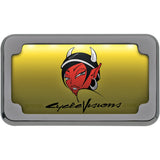 CYCLE VISIONS 2030-0322 CV-4616 Beveled License Plate with Lights Beveled License Plate Frame - Chrome - with Plate Light