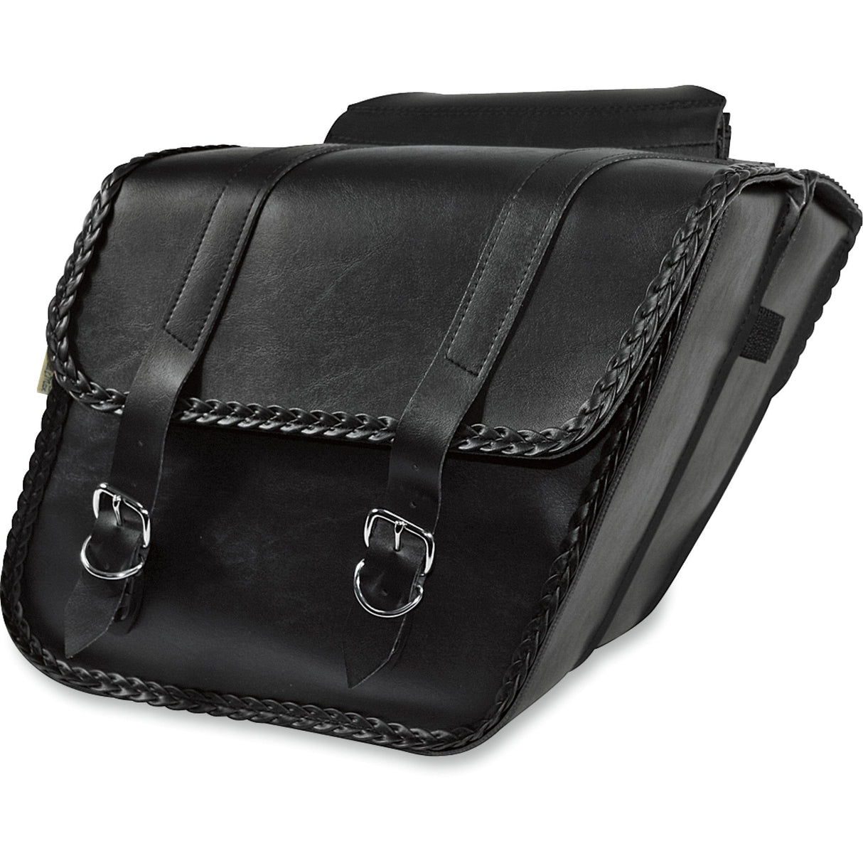 WILLIE & MAX LUGGAGE 3501-0183 58701-20 Braided Slant Saddlebags Braided Slant Saddlebag - Black - Standard