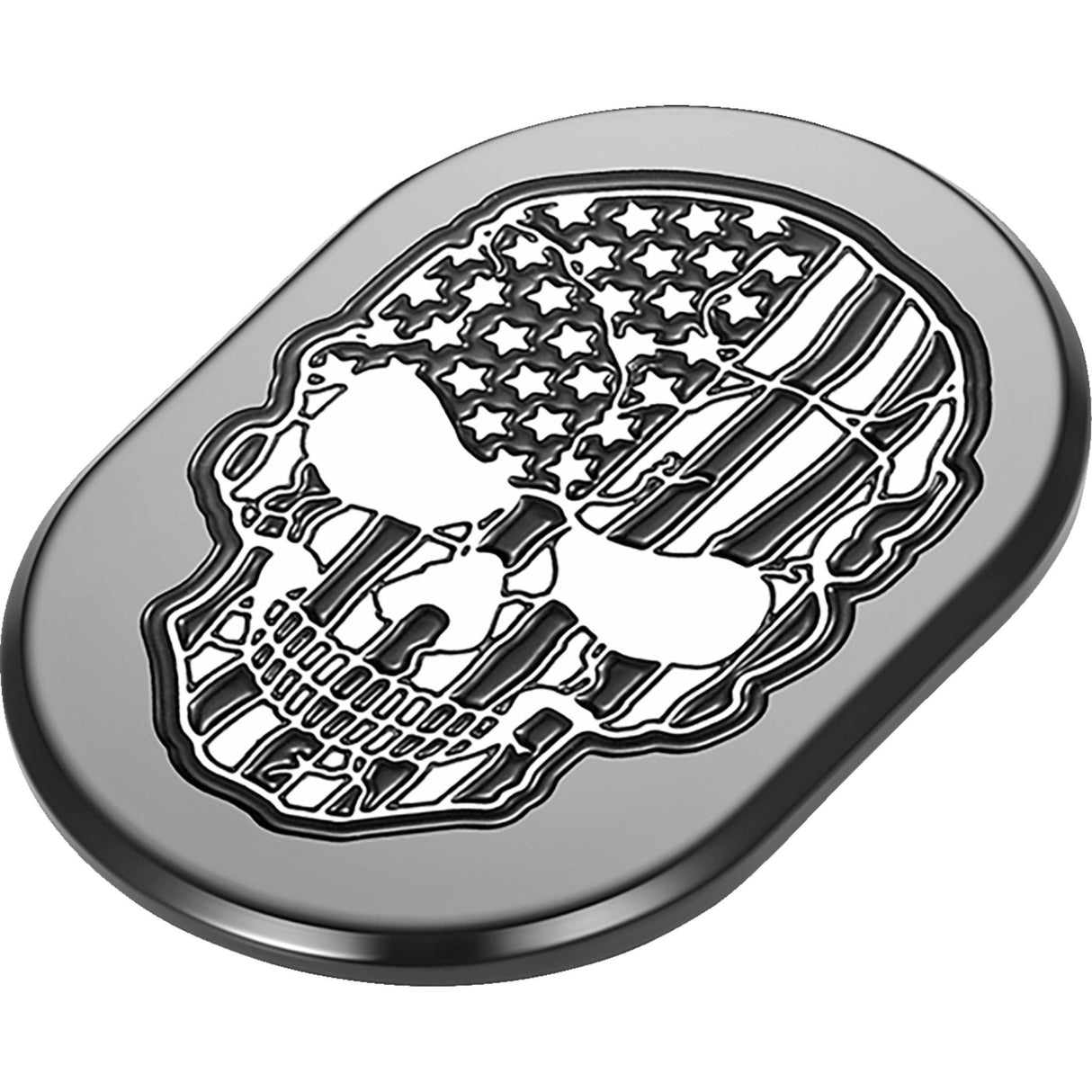 FIGURATI DESIGNS 1405-0335 FD28-AC-BLK-RT Antenna Cover right rear fender - contrast cut american flag skull - black