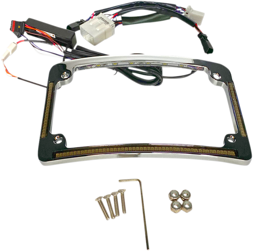 Plug & Play Run/Brake/Turn LED Radius License Plate Frame