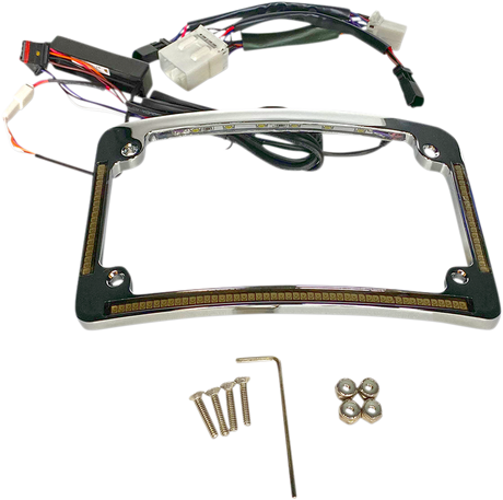 Plug & Play Run/Brake/Turn LED Radius License Plate Frame