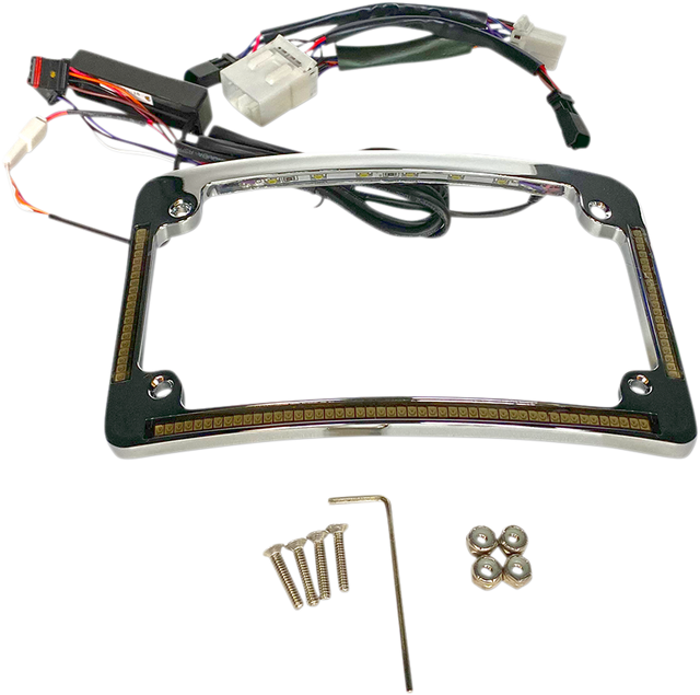 Plug & Play Run/Brake/Turn LED Radius License Plate Frame