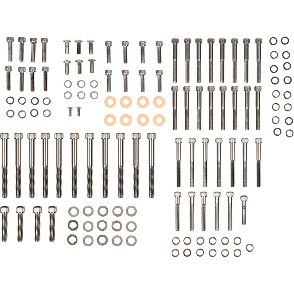 Drag Specialties Complete Motor Bolt Kit Knurled Socket-Head Black Chrome For Harley Sportster 2004-2021