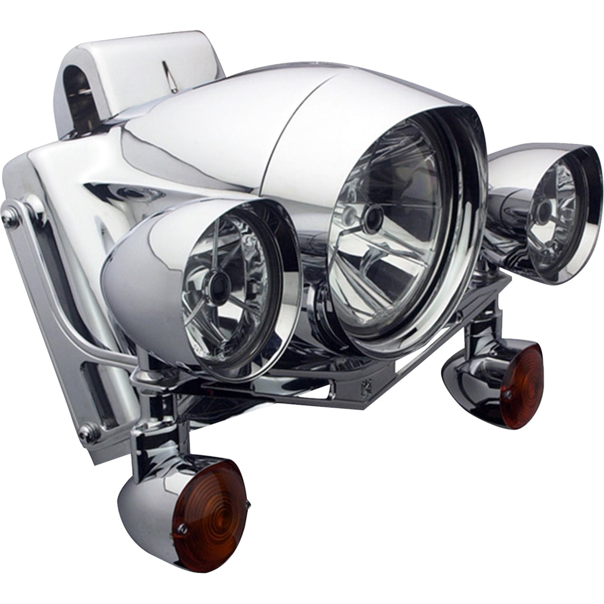 HEADWINDS 2001-3058 1-7128VCA Headlight Bezel extended  - 7" - raven - chrome