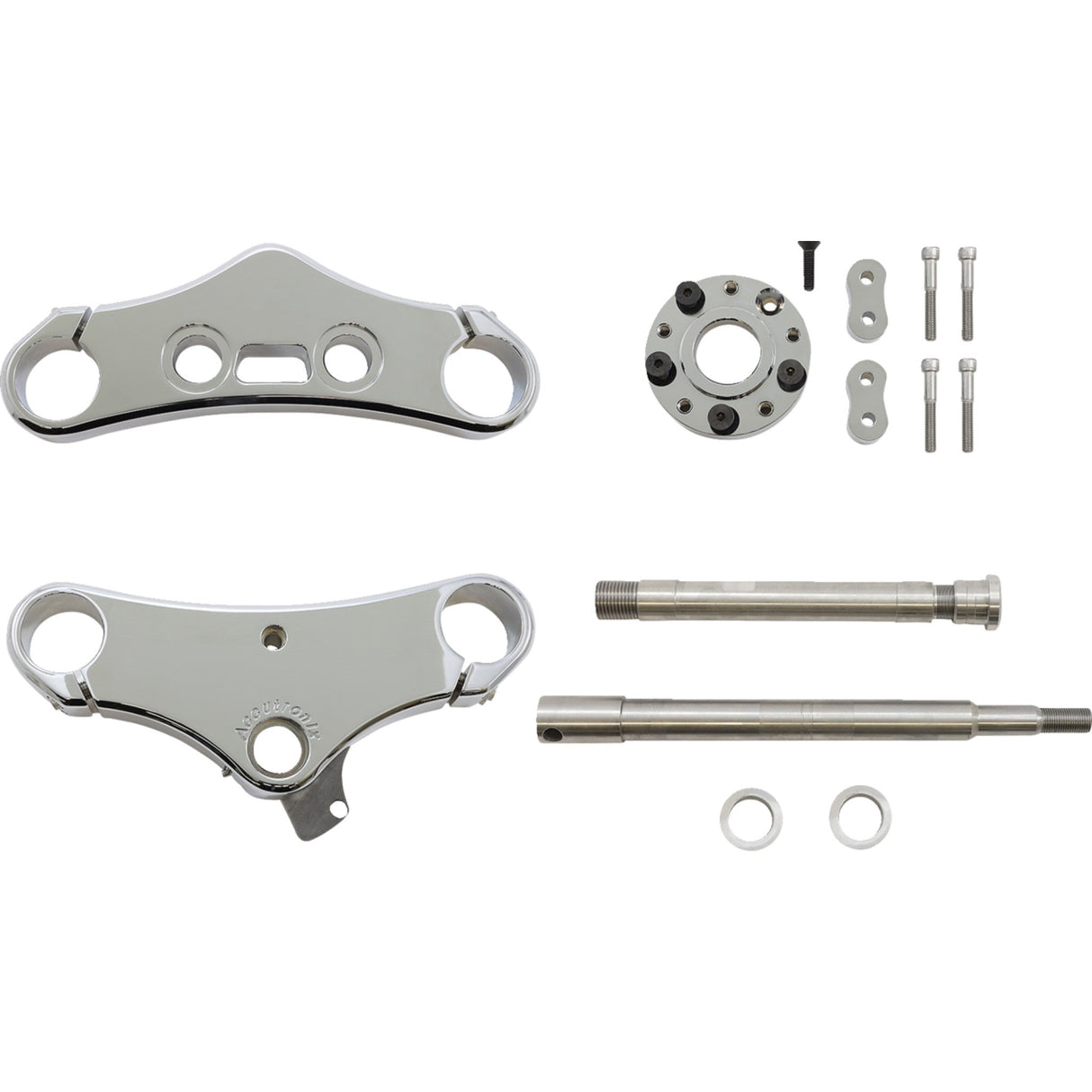 Accutronix 49 Mm Wide Glide Triple Tree Conversion Kit Chrome 5° Rake - TWD549-ESCK8 For Harley Dyna 2008-2017