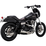 Vance & Hines 2-Into-1 Upsweep Exhaust System Brushed Stainless Steel - 27325 For Harley Dyna 2010-2017