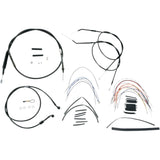 BURLY BRAND 0610-0272 B30-1005 Complete Black Vinyl Handlebar Cable/Line Kit for Ape Hanger Handlebars - 16"