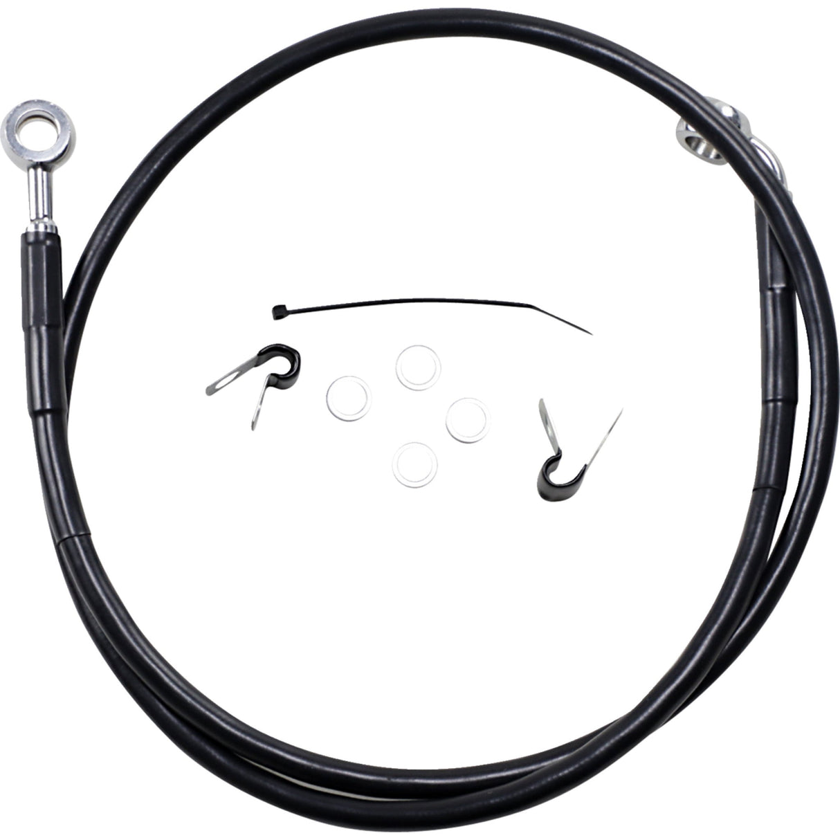 Drag Specialties Extended Length Black Vinyl Brake Line Kit Front Black +2" For Harley Sportster 2004-2010