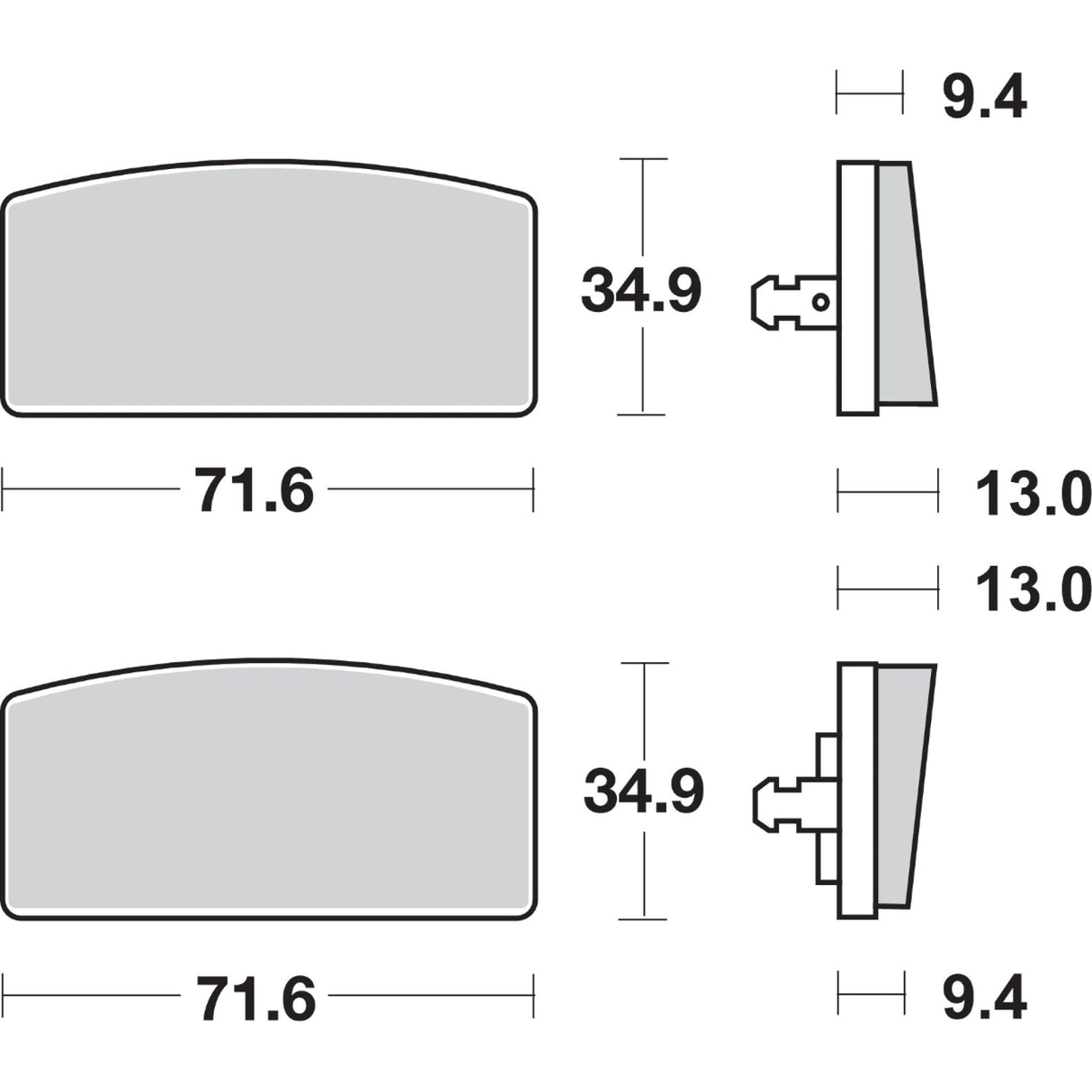 SBS 1721-1523 520HF HF Street Ceramic Organic Brake Pads HF Brake Pads - R60/7