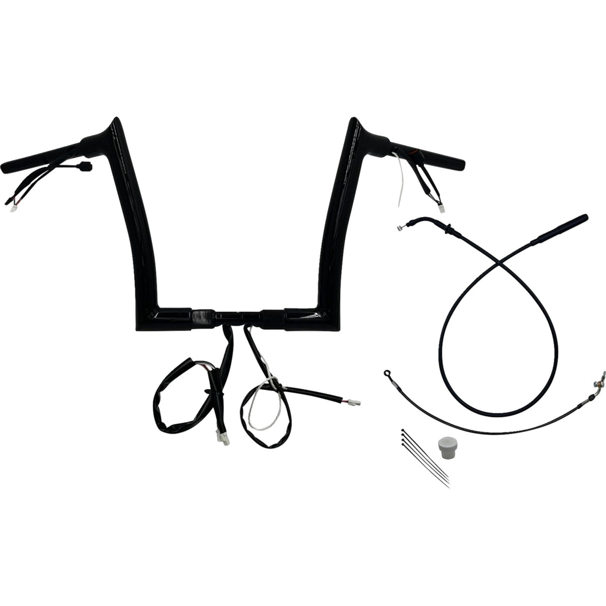 FAT Baggers INC. 1-1/2" EZ Install Pointed Top Handlebar 12" Black - 849912-B For Harley Road Glide 2023-2026