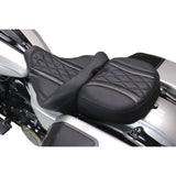 Mustang Deluxe Touring Seat Diamond Black Stitch - 89411 For Harley Touring 2023-2026
