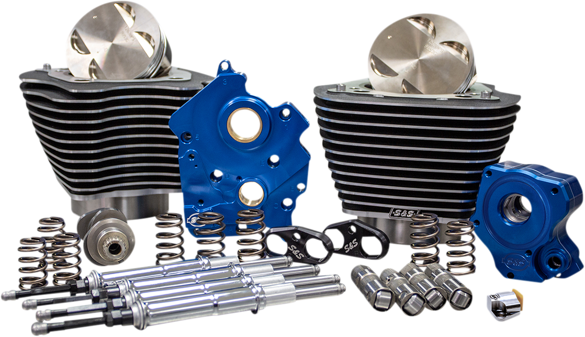 128" Power Package Engine Performance Kit - Chain Drive - Wrinkle Black with Highlighted Fins - 0904-0093