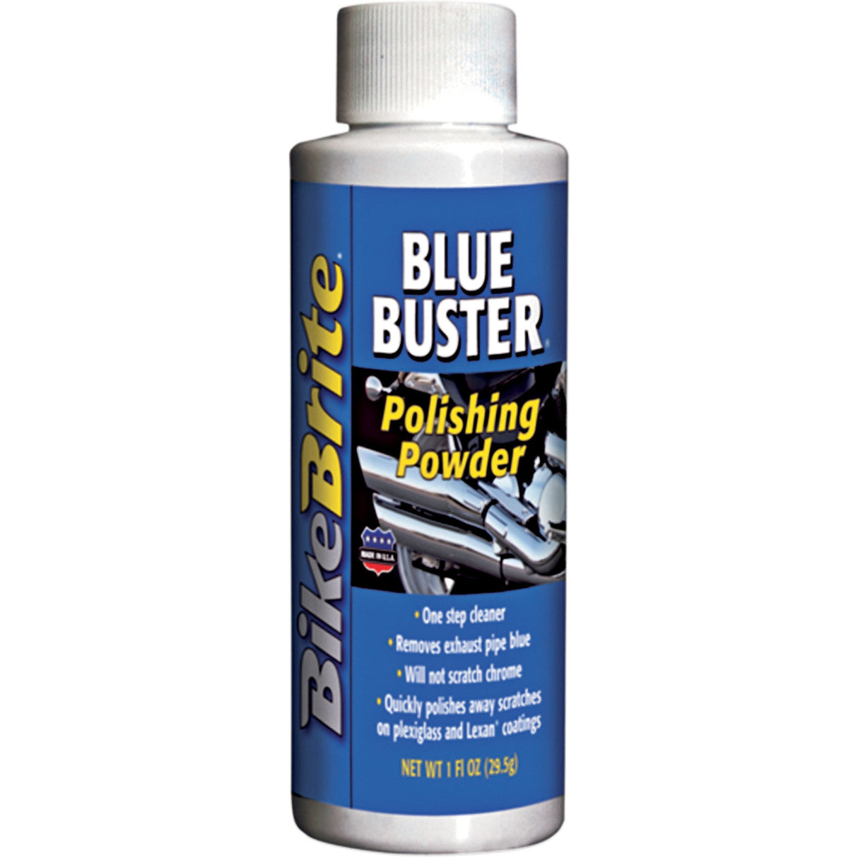 BIKE BRITE DS-700035 BB200 Blue Buster Polishing Powder Exhaust Pipe Polishing Powder - 1 U.S. fl oz.