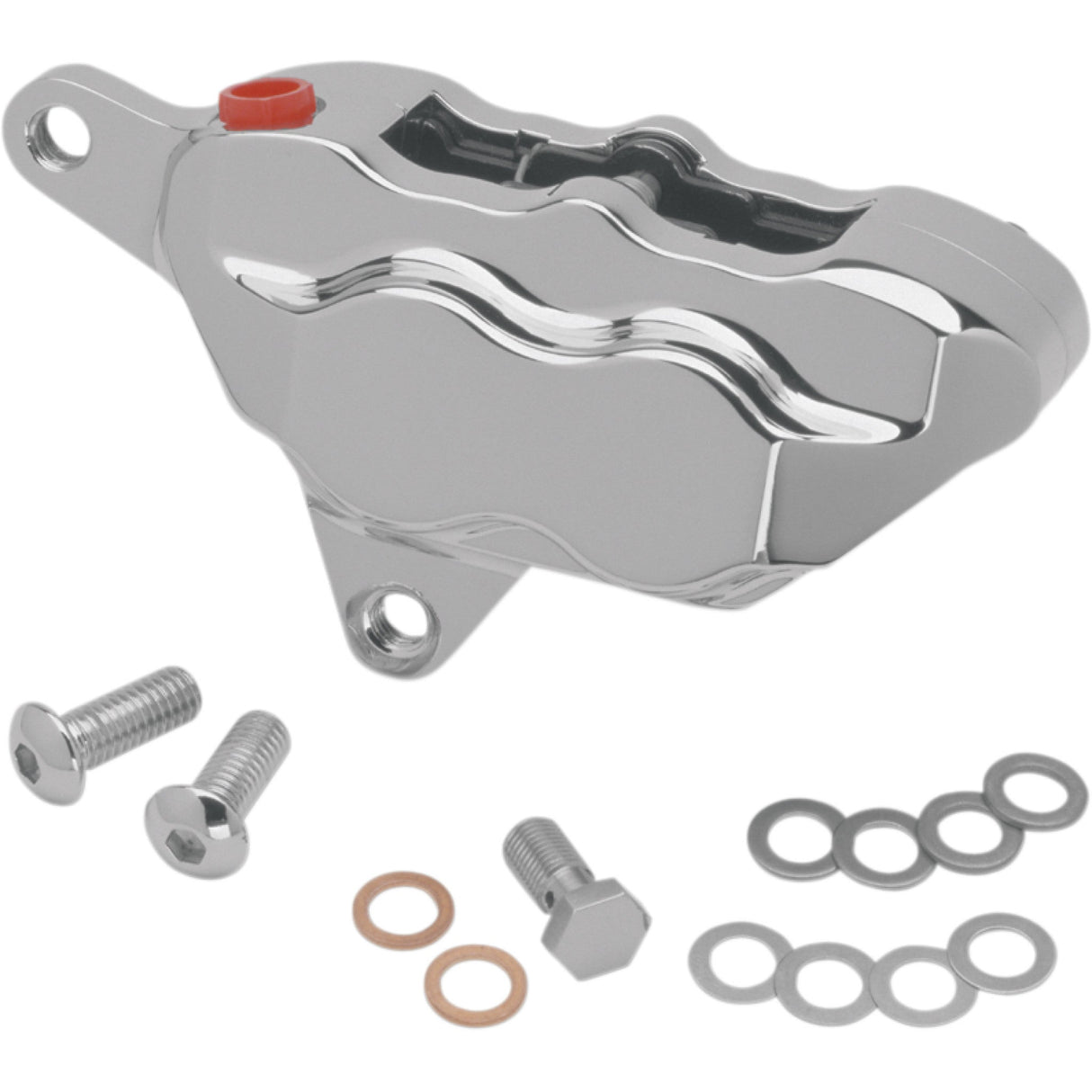 Hawg Halters 4-Piston Brake Caliper Front Chrome - LHSCC500 For Harley 1984-1999