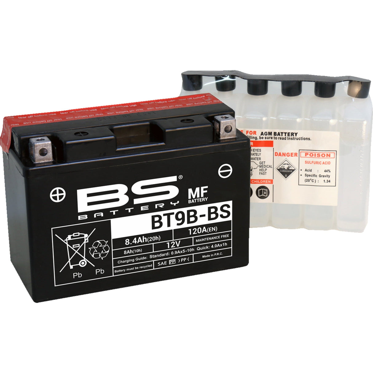 BS BATTERY 2113-0858 300627 Maintenance-Free Battery Battery - BT9B-BS (YT)