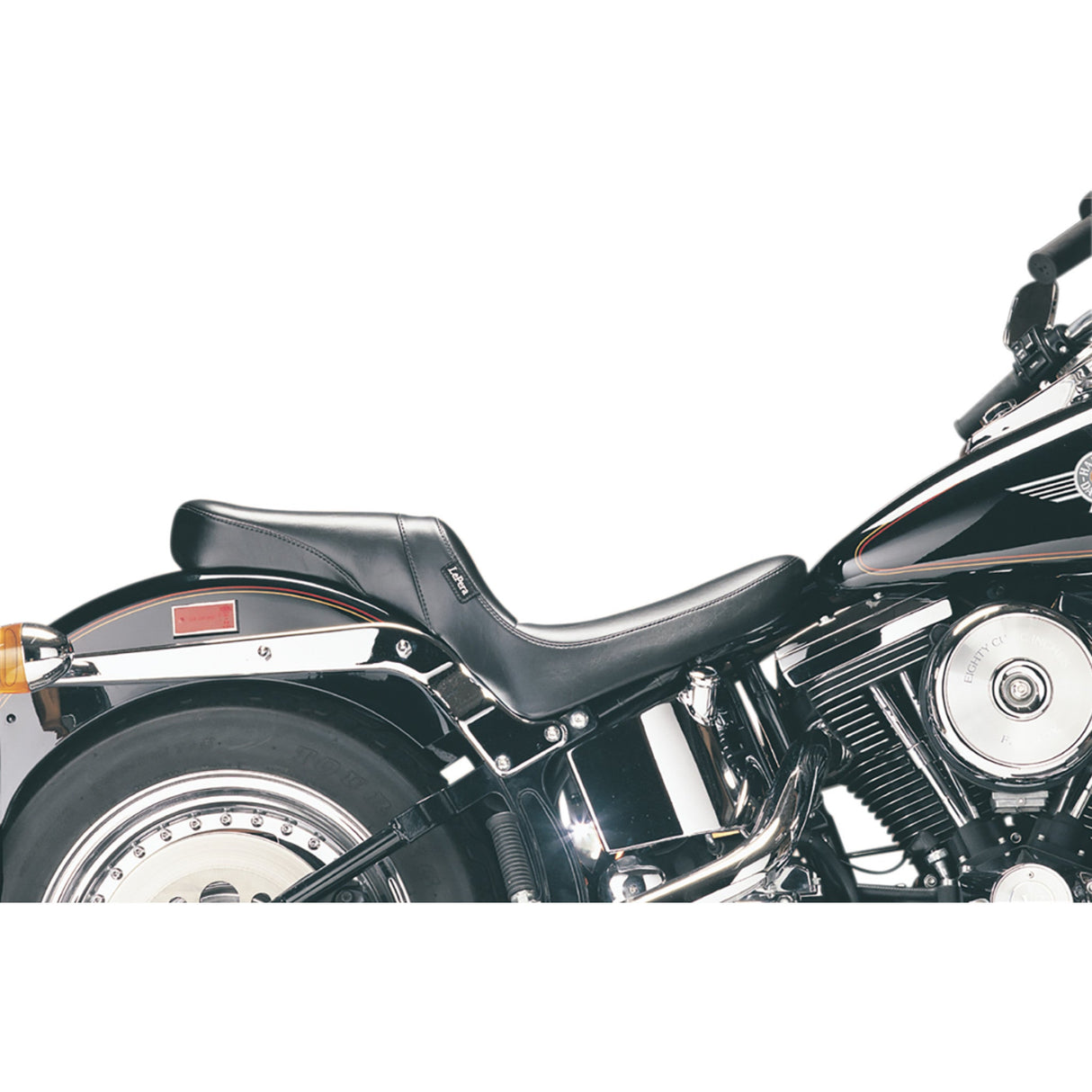 LePera Daytona 2-Up Seat Without Backrest Smooth Black - LGN-543S For Harley Softail 1984-1999