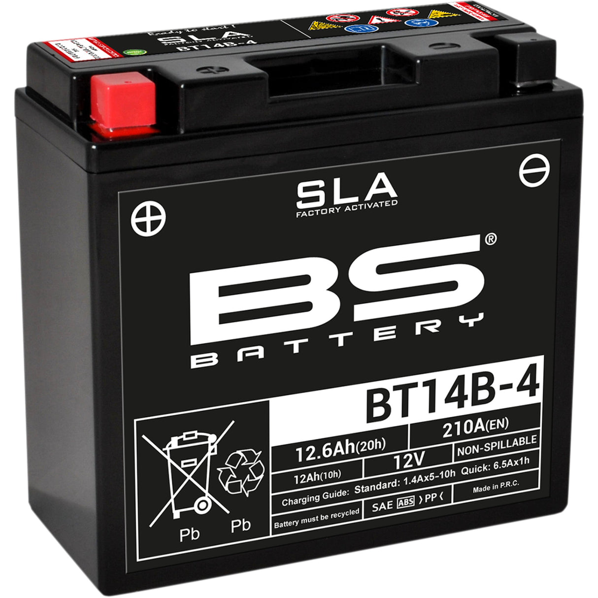 BS BATTERY 2113-0625 300644 SLA Factory- Activated AGM Maintenance-Free Battery Battery - BT14B-4 (YT)
