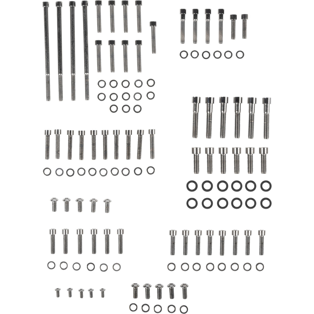 Drag Specialties Complete Motor Bolt Kit Smooth Socket-Head Black Chrome For Harley Touring 2007-2016