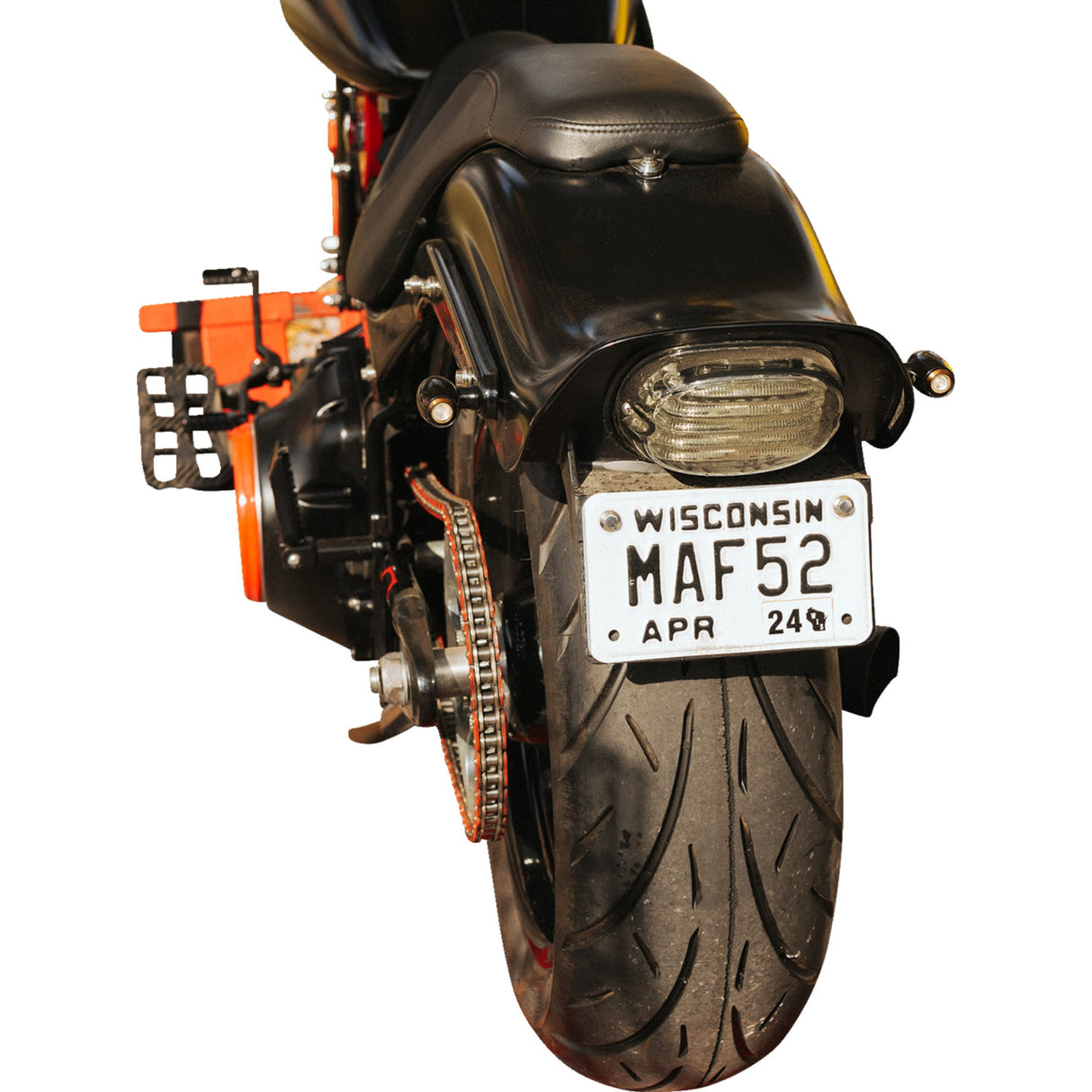 Custom Dynamics ProBEAM® Squareback LED Taillight Kit With License Plate Illumination Window Smoke - PB-TL-SBW-S For Harley Motorcycles 1988-2025