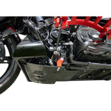 THRASHIN SUPPLY CO. 0506-2530 TSC-3034-2 Carbon Fiber Skid Plate Skid Plate - Carbon Fiber/Gloss - With Red Brackets - FLHX/FLTRX