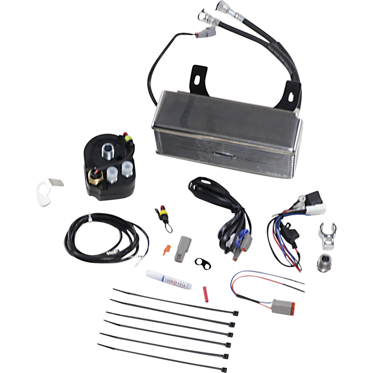 Ultracool 3.0 Below Regulator Mount Oil Cooler With Fan Kit Chrome Touring - RF-1SS For Harley Touring 1994-2008