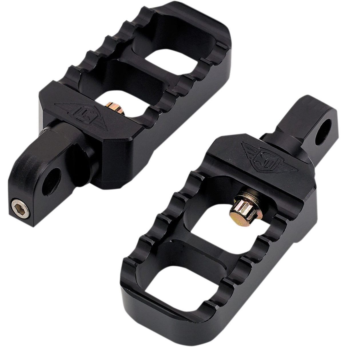 JOKER MACHINE 1620-1626 08-642-1B Adjustable Serrated Billet Footpegs - Adjustable Stubby Footpegs - Black