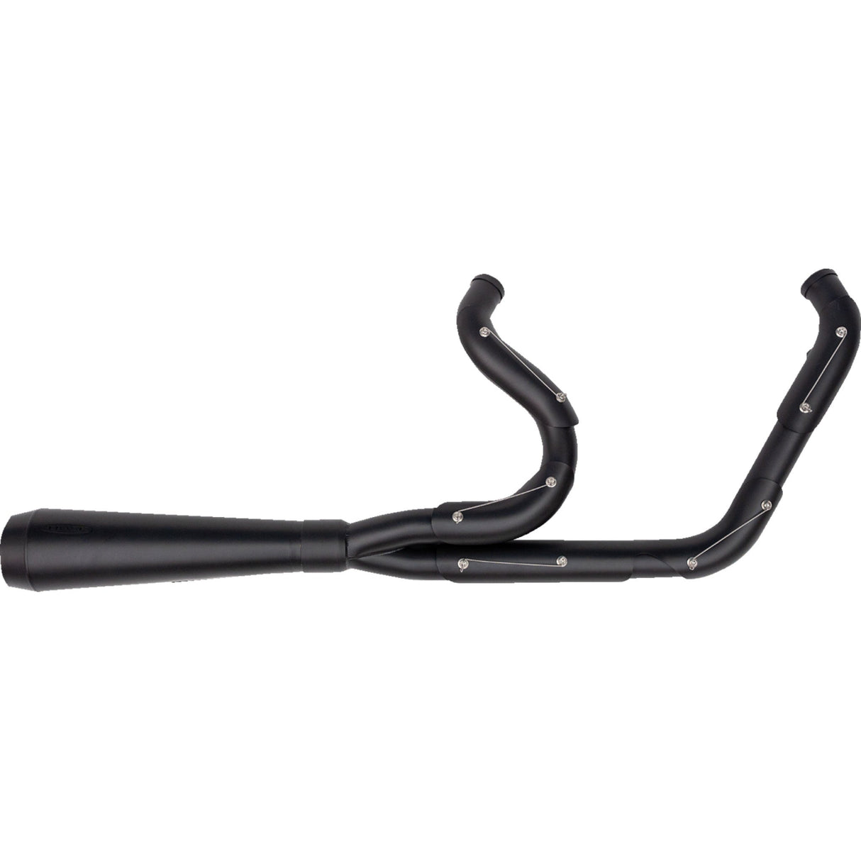 Trask 2-Into-1 Assault Exhaust System Full Black On Black - TM-5060BKBK For Harley Softail 2007-2017