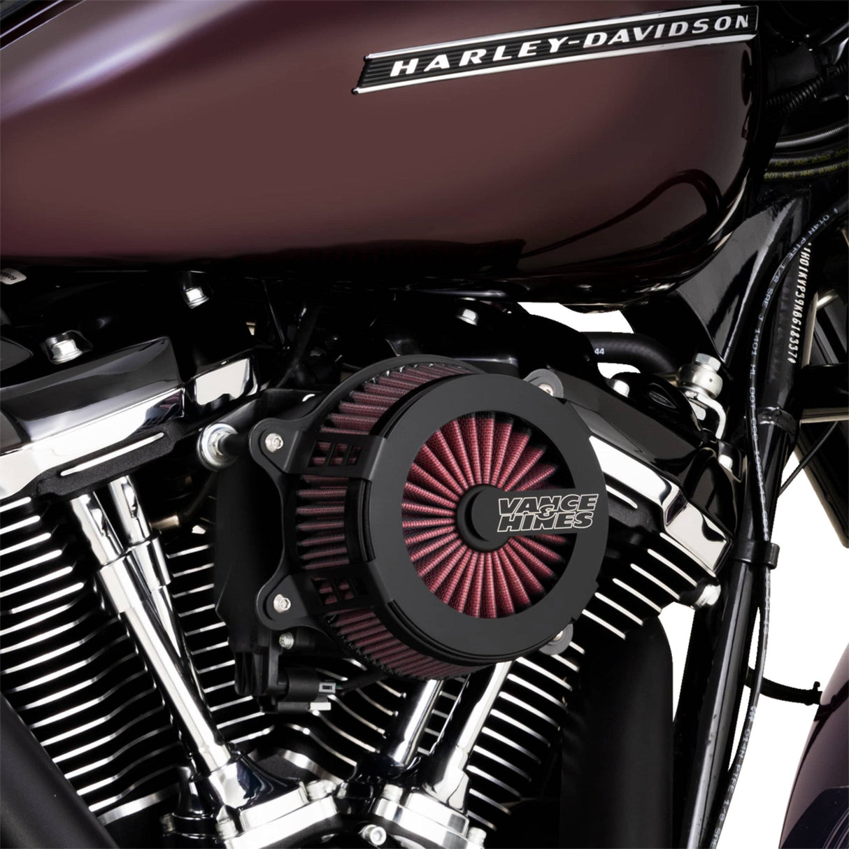Vance & Hines VO2 Cage Fighter Air Intake Kit Black Contrast - 40366 For Harley Motorcycles 2017-2025