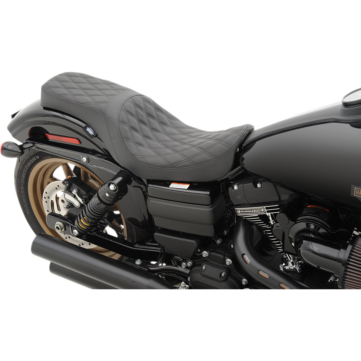 DRAG SPECIALTIES 0803-0541 Predator 2-Up Seat double diamond - black - fx/fl '06-'17