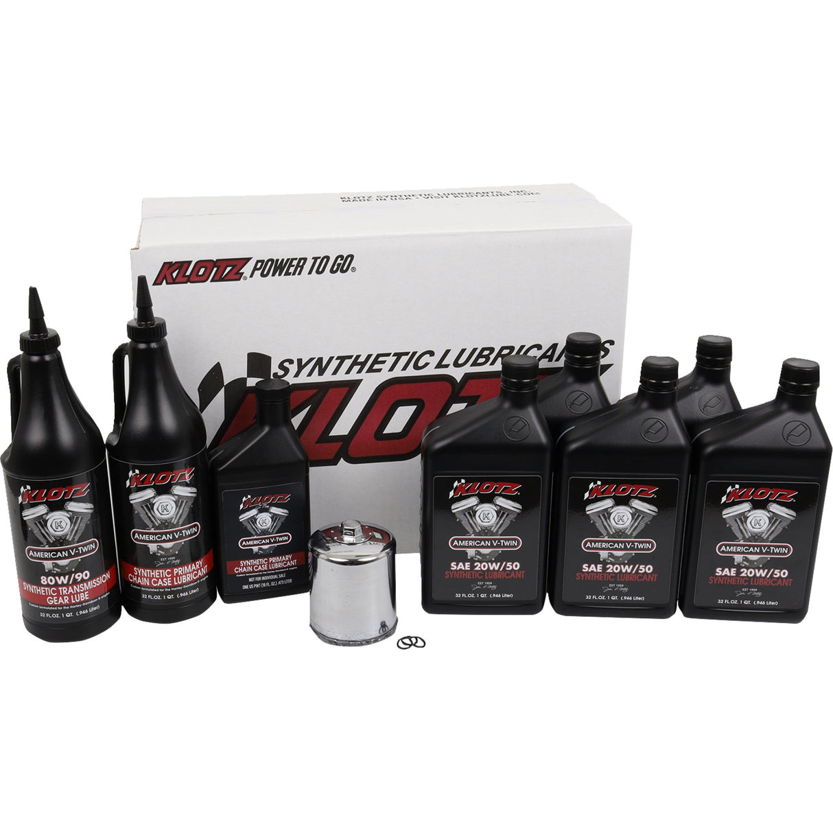Klotz OIL Premium Oil Change Kit Twin Cam M8 - KH-108 For Harley Motorcycles 1999-2026