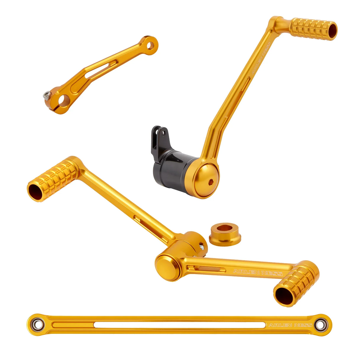 Arlen Ness SpeedLiner Foot Control Kit Solo Gold - 420-104 For Harley Touring 1999-2022