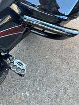 Siouxicide Choppers Brass Knuckle Front/Passenger Pegs - Black, For Touring, Front & Rear